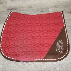 Quilt Jumper Saddle Pad, 1x piping *gc, cut tabs, hairy, rubs, mnr stains, dirt, faded, threads