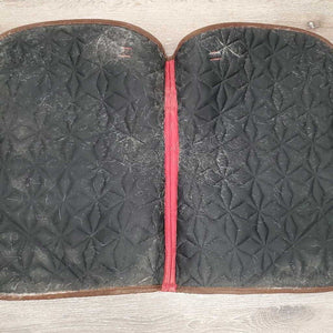 Quilt Jumper Saddle Pad, 1x piping *gc, cut tabs, hairy, rubs, mnr stains, dirt, faded, threads