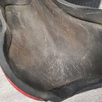 Pr Open Front Boots, velcro *gc, dirty, scrapes, stains, mnr peeled edges, stretched elastic

