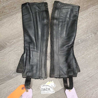 Leather Half Chaps *vgc/gc, clean & mnr dirt, rubs, torn edge
