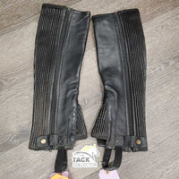 Leather Half Chaps *vgc/gc, clean & mnr dirt, rubs, torn edge