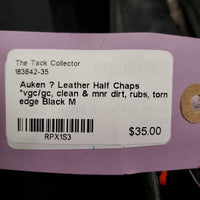 Leather Half Chaps *vgc/gc, clean & mnr dirt, rubs, torn edge