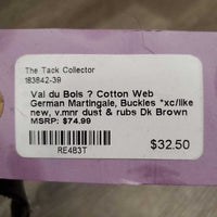 Cotton Web German Martingale, Buckles *xc/like new, v.mnr dust & rubs
