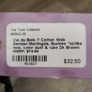 Cotton Web German Martingale, Buckles *xc/like new, v.mnr dust & rubs