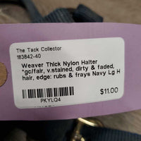 Thick Nylon Halter *gc/fair, v.stained, dirty & faded, hair, edge: rubs & frays
