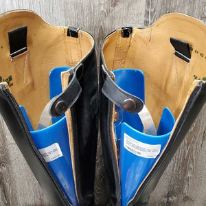 Dressage Boots, Zips, Blue Forms, Blue Boot Bag *vgc, dusty, rubs, scratches, aftermarket zips? (inside tabs)