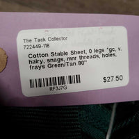 Cotton Stable Sheet, 0 legs *gc, v. hairy, snags, mnr threads, holes, frays
