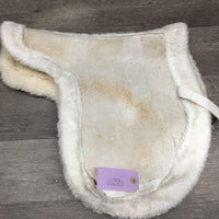 Bare Leather Fitted Hunter Saddle Pad, tabs *gc, older, stains, rubs, clumpy
