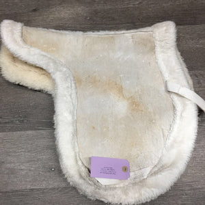 Bare Leather Fitted Hunter Saddle Pad, tabs *gc, older, stains, rubs, clumpy