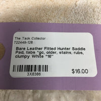 Bare Leather Fitted Hunter Saddle Pad, tabs *gc, older, stains, rubs, clumpy