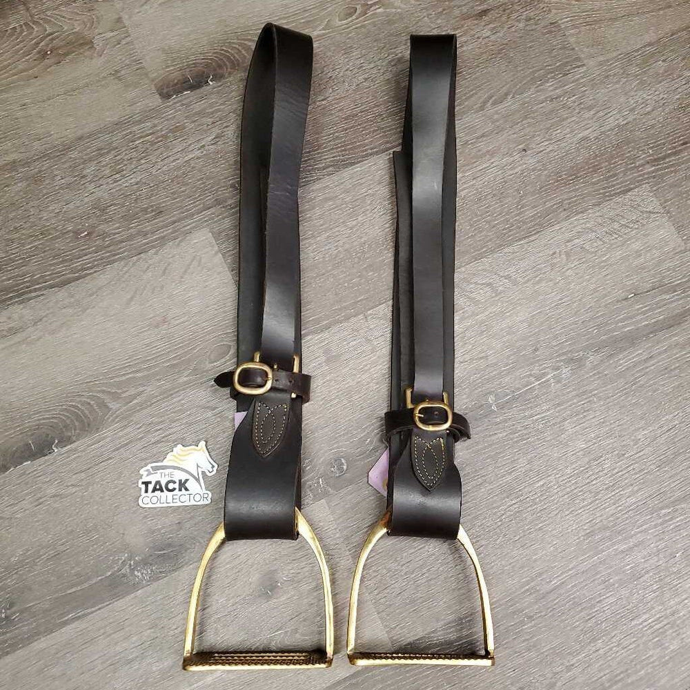 Pr Aussie Stirrup Leathers, Hobble Straps & Wide Base Stirrup Irons *xc/like new, clean, v,.mnr marks