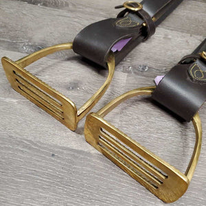 Pr Aussie Stirrup Leathers, Hobble Straps & Wide Base Stirrup Irons *xc/like new, clean, v,.mnr marks