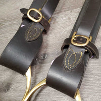 Pr Aussie Stirrup Leathers, Hobble Straps & Wide Base Stirrup Irons *xc/like new, clean, v,.mnr marks
