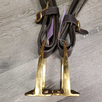 Pr Aussie Stirrup Leathers, Hobble Straps & Wide Base Stirrup Irons *xc/like new, clean, v,.mnr marks
