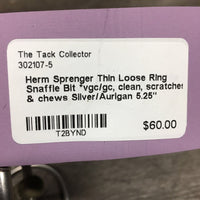 Thin Loose Ring Snaffle Bit *vgc/gc, clean, scratches & chews