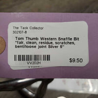 Tom Thumb Western Snaffle Bit *fair, clean, residue, scratches, bent/loose joint
