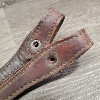 Double Leather Western Headstall Pieces ONLY: 16" Crown, 2 Cheek Pieces *gc, dirty, green residue, scrapes, dry

