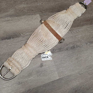 27 String Wide - Roper Western Cinch, 2x D Rings, Leather Center *gc, dirty, stains, hairy, rust