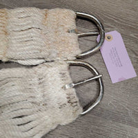 27 String Wide - Roper Western Cinch, 2x D Rings, Leather Center *gc, dirty, stains, hairy, rust

