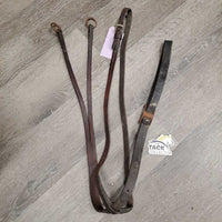 Flat Running Martingale *fair/poor, dirty, cut/broken end, older, dry, v.rusty, stiff, cracking