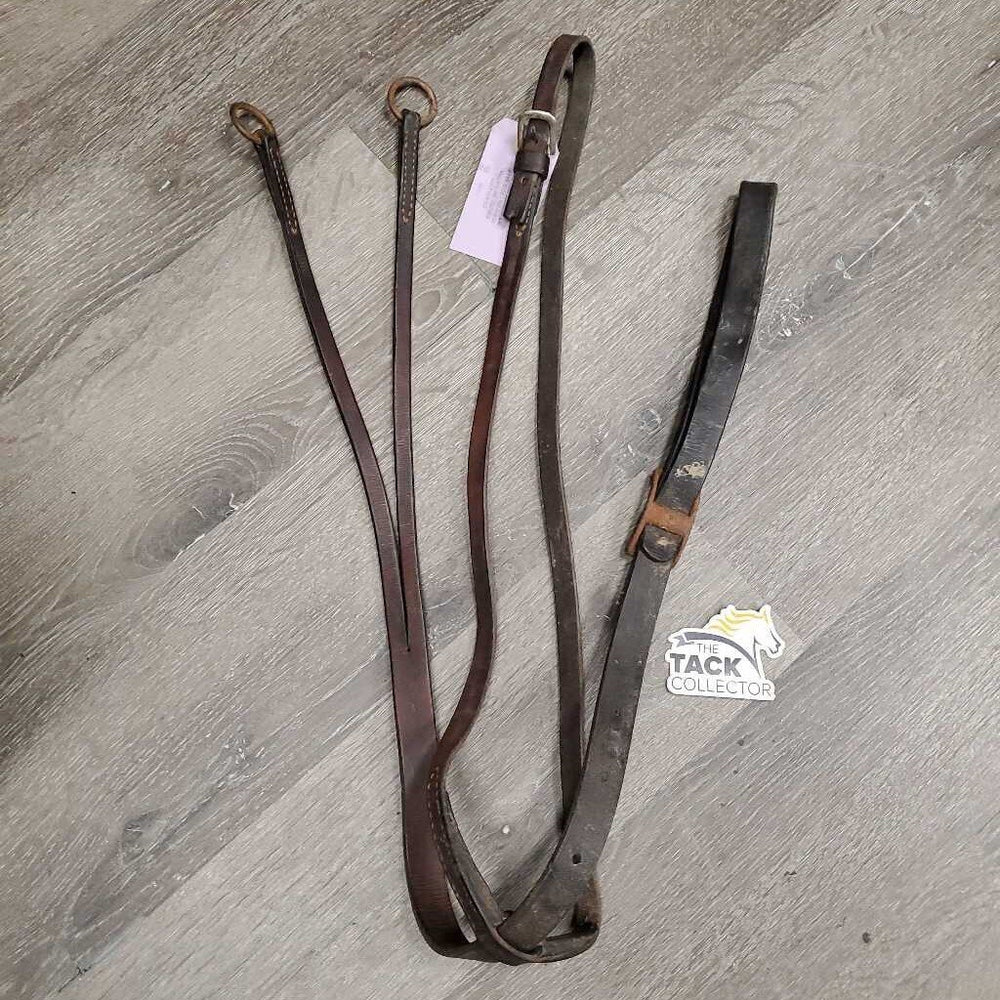 Flat Running Martingale *fair/poor, dirty, cut/broken end, older, dry, v.rusty, stiff, cracking