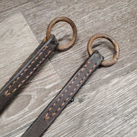 Flat Running Martingale *fair/poor, dirty, cut/broken end, older, dry, v.rusty, stiff, cracking
