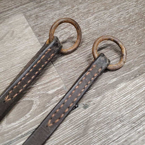 Flat Running Martingale *fair/poor, dirty, cut/broken end, older, dry, v.rusty, stiff, cracking