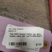 Thin Stiff Nylopn Halter (gc, dirty, faded, rubs, mnr rust?stains
