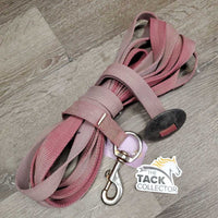 Nylon Web Lunge Line, rubber disc end, loop handle *fair, stains, v.faded, rough edges, dirty, rust