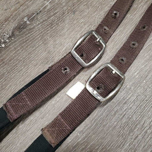 Nylon & Elastic Side Reins *gc, rust, dirt, edge rubs, oxidized, older, stretched elastic