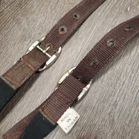 Nylon & Elastic Side Reins *gc, rust, dirt, edge rubs, oxidized, older, stretched elastic
