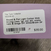 Round & Flat Light Cotton Web Driving Lines *gc, mnr dirt, stains, rubs & snags
