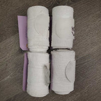 4 Stretchy Excercise Leg Wraps *gc, clean, rubs, stains, dirt, marker, stretched
