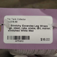 4 Stretchy Excercise Leg Wraps *gc, clean, rubs, stains, dirt, marker, stretched
