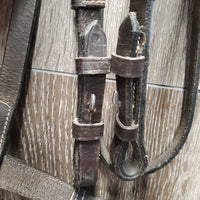 Bridle, Clinker Browband *vgc, mnr dirt & clean, stiff, tight keeper, mismatched browband
