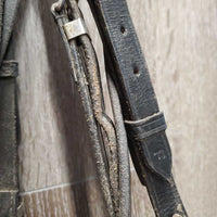 Rsd Padded Dressage Bridle, Crank, Flash *gc, fair, older, stains, dirty, loose clinkers, stiff, dry, scraped edges, tight keeper
