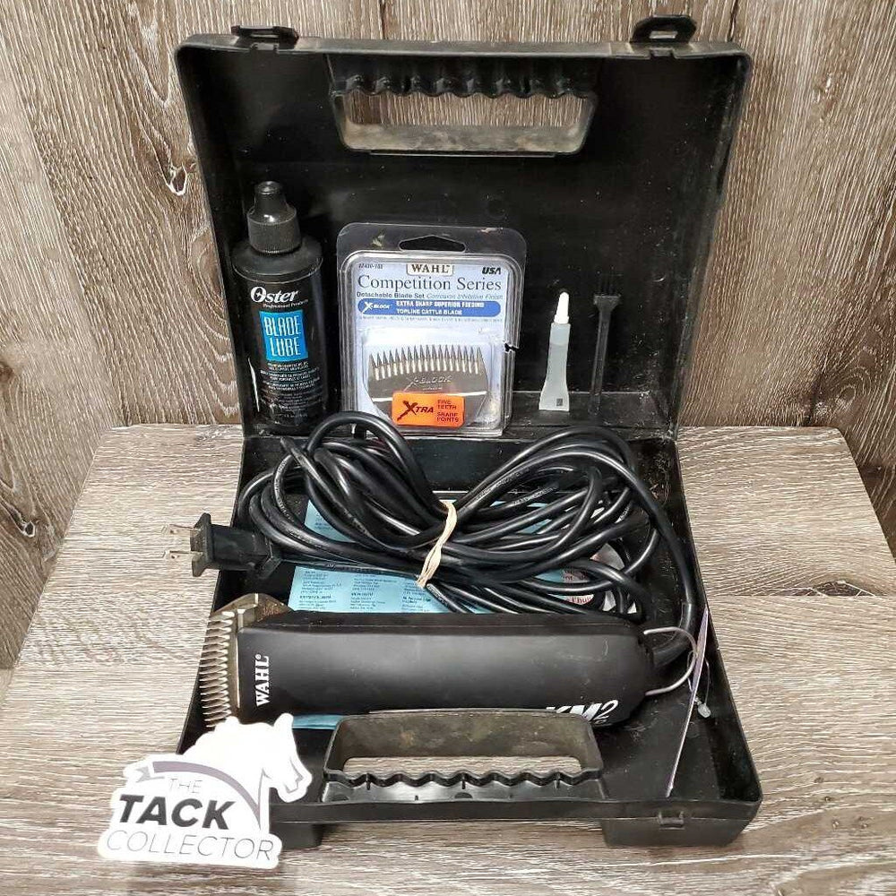 2x Speed Clippers, Box, 3x oil, brush, 2x wide X-Block Blades *gc, WORKS SOUNDS GREAT, hair, mnr dirty