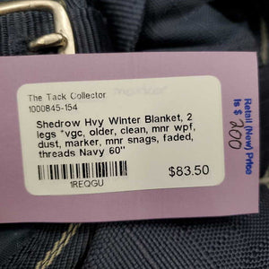 Hvy Winter Blanket, 2 legs *vgc, older, clean, mnr wpf, dust, marker, mnr snags, faded, threads