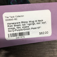 Hi Neck Rain Sheet, tail *vgc/gc, mnr wpf, snags, film, stains
