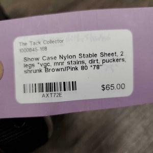 Nylon Stable Sheet, 2 legs *vgc, mnr stains, dirt, puckers, shrunk