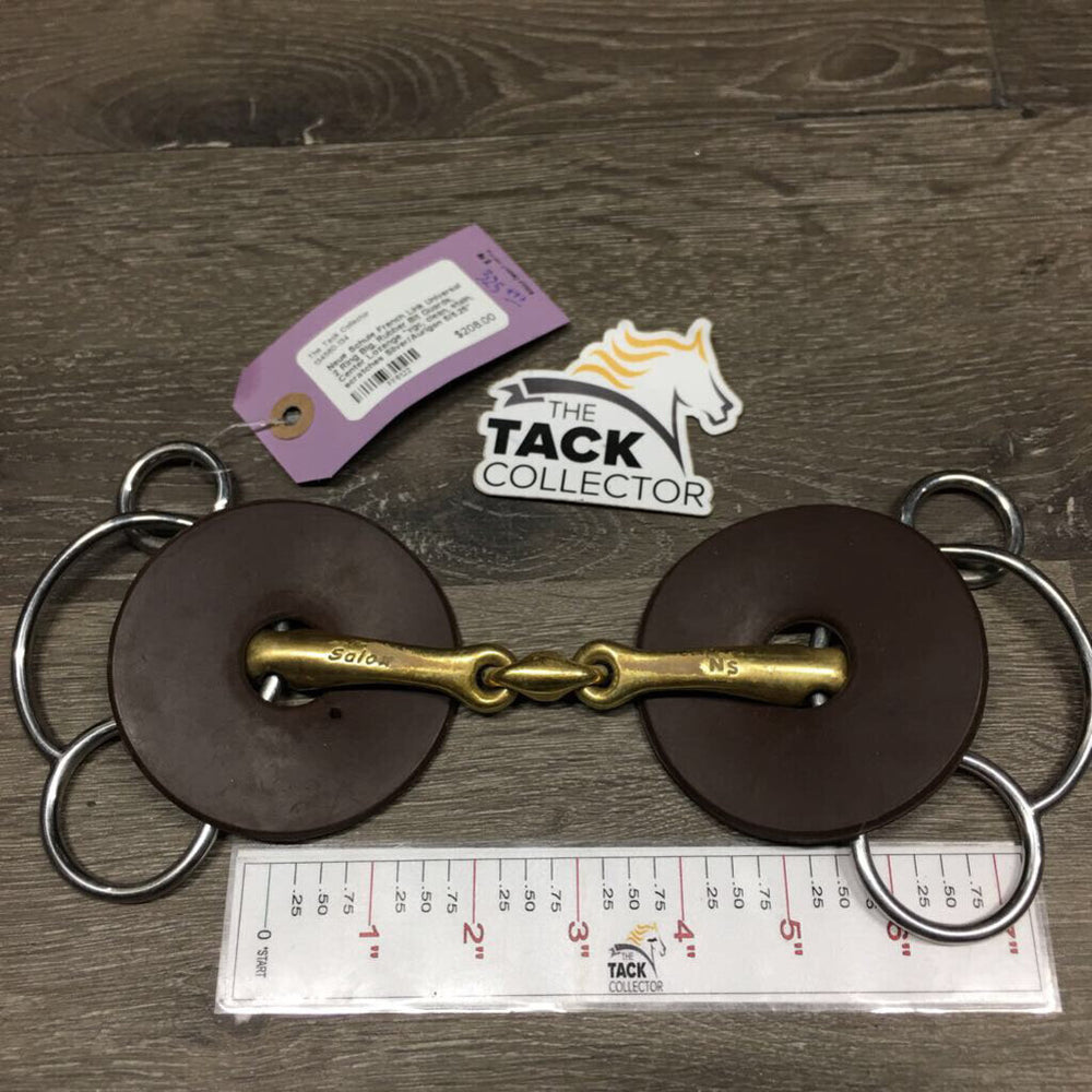 French Link Universal 2 Ring Big, Rubber Bit Guards, Center Lozenge *vgc/xc, clean, stain, scratches