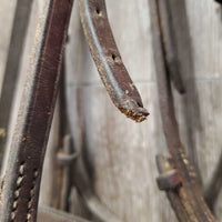 FS/Rsd Padded Bridle *gc/fair, stretched keepers, trimmed end, mnr dirt, split noseband, loose hooks
