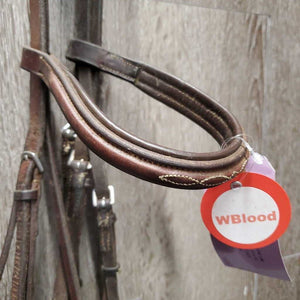 FS/Rsd Padded Bridle *gc/fair, stretched keepers, trimmed end, mnr dirt, split noseband, loose hooks