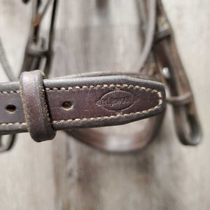 FS/Rsd Padded Bridle *gc/fair, stretched keepers, trimmed end, mnr dirt, split noseband, loose hooks