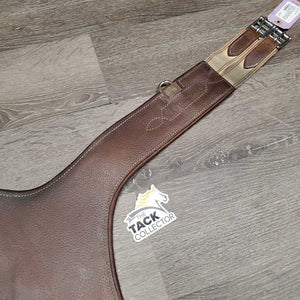 Lg Leather Belly Girth, 2x Elastics, 2x D Rings, Caribiner *gc, clean, hairy, rubs, scrapes, stains, older