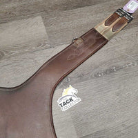 Lg Leather Belly Girth, 2x Elastics, 2x D Rings, Caribiner *gc, clean, hairy, rubs, scrapes, stains, older
