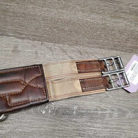 Lg Leather Belly Girth, 2x Elastics, 2x D Rings, Caribiner *gc, clean, hairy, rubs, scrapes, stains, older
