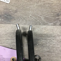 Pr Blunt End Spurs, Rubber Sides, Leather Spur Straps *gc/fair, dirty, taped
