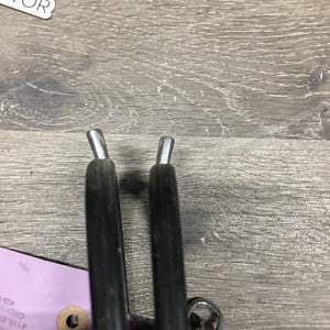 Pr Blunt End Spurs, Rubber Sides, Leather Spur Straps *gc/fair, dirty, taped