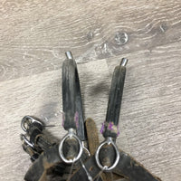 Pr Blunt End Spurs, Rubber Sides, Leather Spur Straps *gc/fair, dirty, taped
